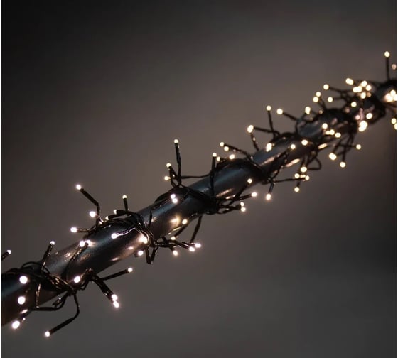 Гирлянда-мишура Neon-Night 8 реж 3м 288 LED тёмно-зеленый провод тёплый-белый 303-626