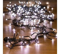 Гирлянда-мишура Neon-Night 8 режимов 3м 288 LED, тёмно-зеленый провод, белый 303-625