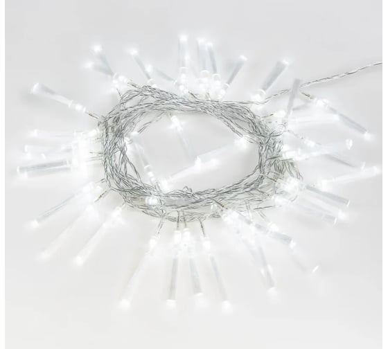 Светодиодная гирлянда NEON-NIGHT Кисточки 8 режимов 5м 48 LED, прозрачный провод, белый 303-035