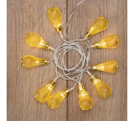 Светодиодная гирлянда NEON-NIGHT Восточные фонарики 1.5м, 10 LED, прозрачный провод, жёлтый 303-071