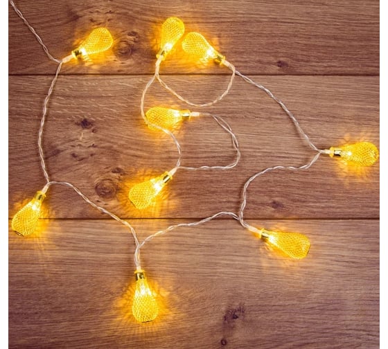 Светодиодная гирлянда NEON-NIGHT Восточные фонарики 1.5м, 10 LED, прозрачный провод, жёлтый 303-071