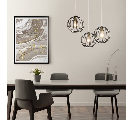 Подвесной светильник ESCADA E27*60W Black/Brass 10176/3S