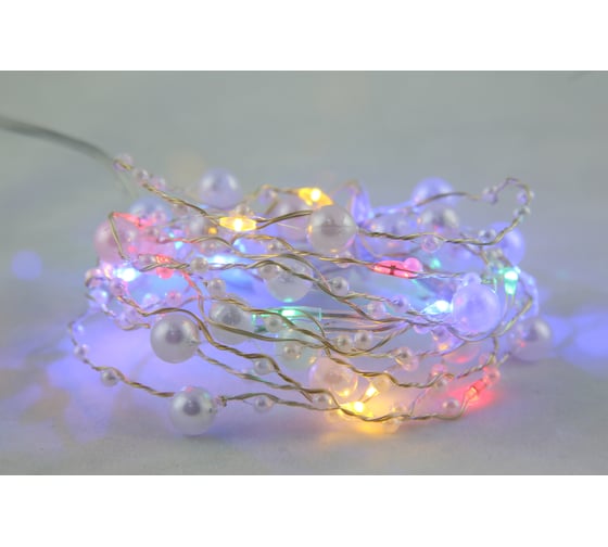 Декоративная гирлянда СТАРТ 20led 1 реж 2аа 2,3 м бусины мульти 17532 1