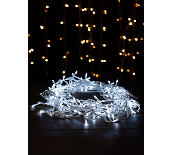 Декоративная гирлянда СТАРТ 144led 220v 8 реж 1,5x1,5м занавес холодный 135