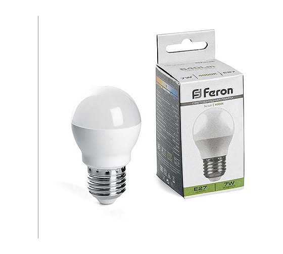 Светодиодная лампа FERON (7W) 230V E27 4000K, LB-309 41385