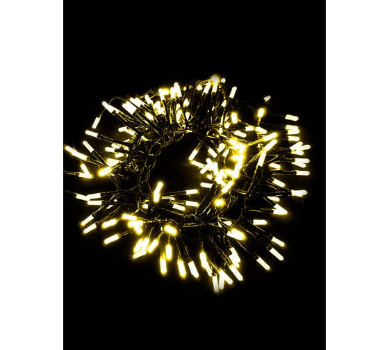 Светодиодная гирлянда Магия праздника "ФЕЙЕРВЕРК", 5 мм., 200 LED, теплый белый, 2м, 8 режимов MAG-G069-200