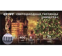 Декоративная гирлянда СТАРТ 400led, 220v, 8 режимов, 7м, нить, белый 17360