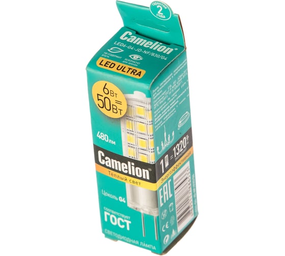 Светодиодная лампа Camelion LED6-G4-JD-NF/830/G4 13866