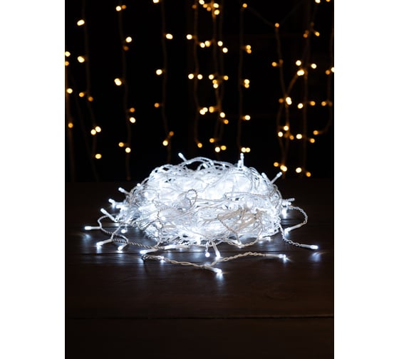 Декоративная гирлянда СТАРТ 360led, 220v, 8 режимов, 3x3м, занавес, холодный 139