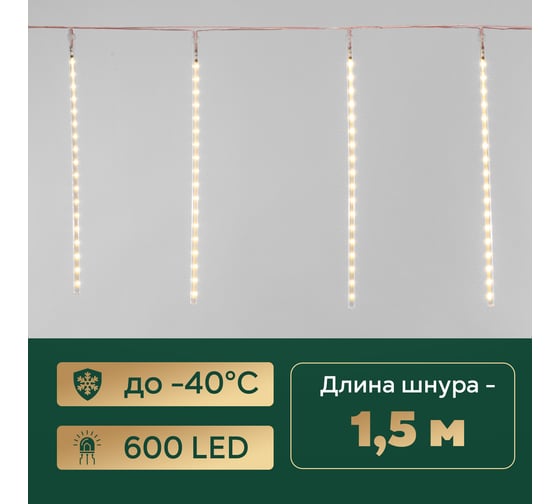 Светодиодная гирлянда NEON-NIGHT Тающие сосульки 8х50см, 240 LED, цвет свечения: тёплый-белый 256-416