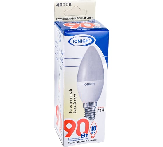 Светодиодная лампа IONICH декоративное освещение ILED-SMD2835-C37-10-900-230-4-E14 1551