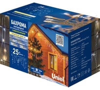 Светодиодная бахрома Uniel с эффектом мерцания, 25м. Соединяемая ULD-B25006-440/TTK WARMWHITE-WHITE IP44 UL-00010938