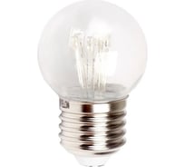 Светодиодная лампа-шар для украшения NEON-NIGHT диаметр 45 мм, цоколь e27, 6 LED, 1 Вт красная 405-122