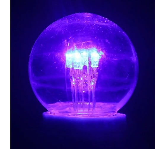 Светодиодная лампа-шар для украшения NEON-NIGHT диаметр 45 мм, цоколь e27, 6 LED, 1 Вт синяя 405-123