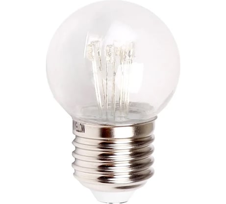 Лампа светодиодная Neon-Night d=45мм E27 6LED 2Вт теплый белый 230В 405-126