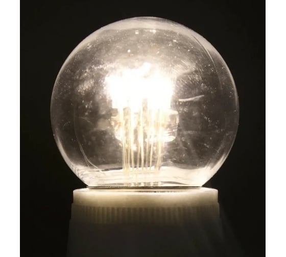 Светодиодная лампа-шар для украшения NEON-NIGHT диаметр 45 мм, цоколь e27, 6 LED, 1 Вт белая 405-125