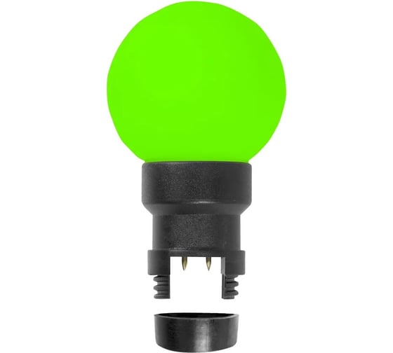 Светодиодная лампа-шар NEON-NIGHT диаметр 45мм 6 LED, 1Вт, зелёная 405-144