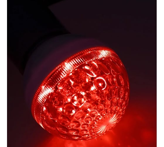 Светодиодная лампа-шар для украшения NEON-NIGHT диаметр 50 мм, цоколь е27, 10 LED, 1 Вт красная 405-612