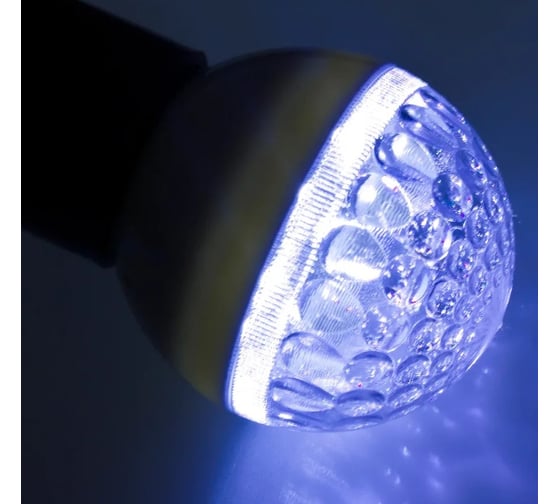 Светодиодная лампа-шар для украшения NEON-NIGHT диаметр 50 мм, цоколь е27, 9 LED, 1 Вт синяя 405-213