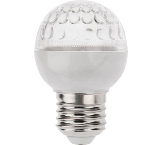 Светодиодная лампа-шар для украшения NEON-NIGHT диаметр 50 мм, цоколь е27, 10 LED, 1 Вт белая 405-615