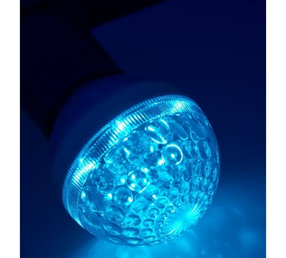 Светодиодная лампа-шар для украшения NEON-NIGHT диаметр 50 мм, цоколь е27, 10 LED, 1 Вт синяя 405-613