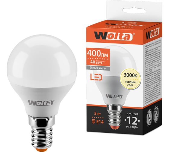 Лампа WOLTA LED 25Y45GL5E14