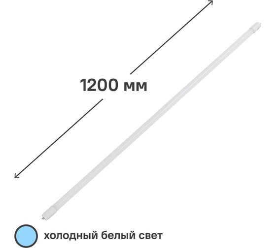 Лампа Gauss basic t8 20w 2000lm 6500k g13 1200mm пластик led 1/20 30940392