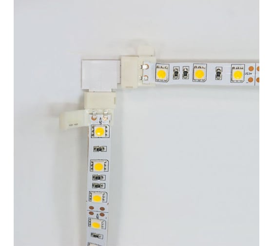 Коннектор L FERON с соединителем для светодиодной ленты RGB 5050/10мм , LD186 10шт в упаковке 23133