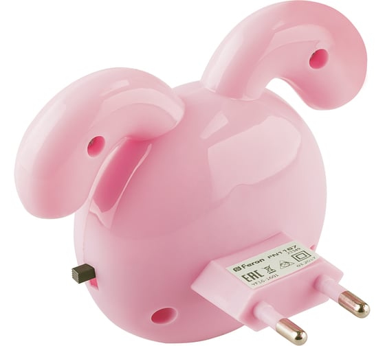 Светильник-ночник FERON зайчик 4LED 0,5W 220V розовый , FN1167 23349