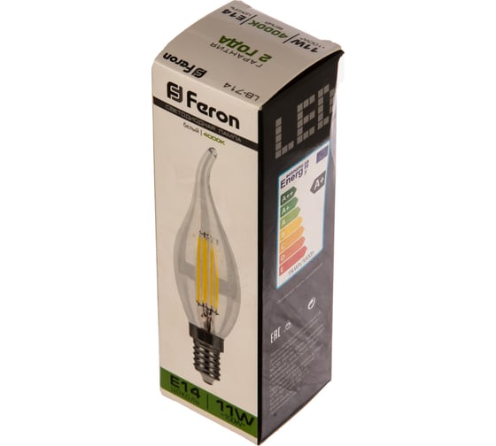 Светодиодная лампа FERON 11W 230V E14 4000K прозрачная, LB-714 38012