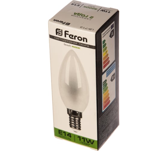 Светодиодная лампа FERON 11W 230V E14 4000K матовая, LB-713 38007