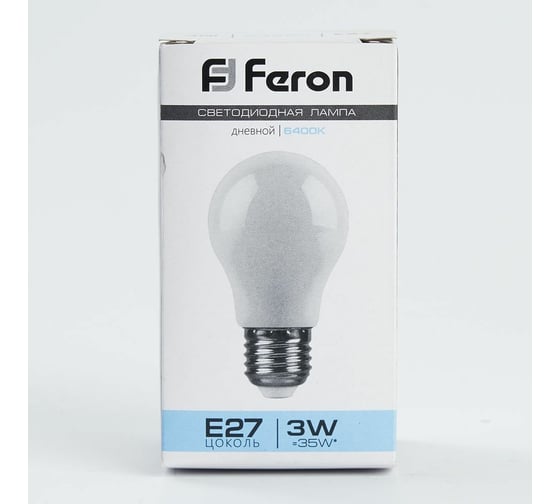 Светодиодная лампа FERON 3W 230V E27 6400K, LB-375 25920