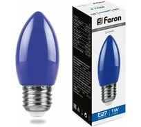 Светодиодная лампа FERON 1W 230V E27 синий, LB-376 25925