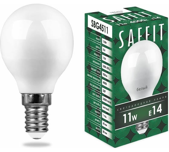 Светодиодная лампа SAFFIT 11W 230V E14 4000K, SBG4511 55138 16005410