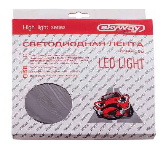 Светодиодная лента SKYWAY 500см, 300 SMD диодов 3528 синяя (катушка) белая основа S03201024