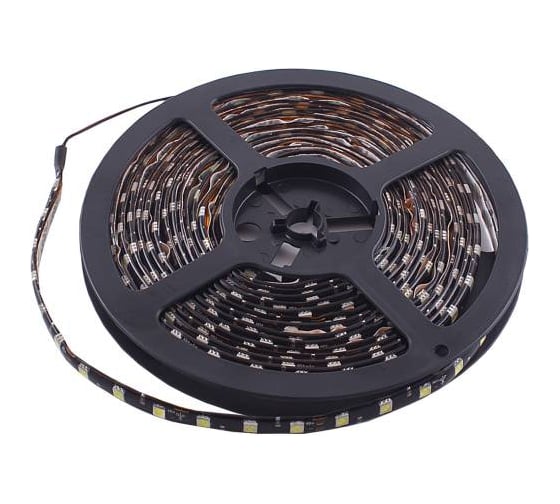 Светодиодная лента SKYWAY 500см, 300 SMD диодов 5050 белая (катушка) черная основа S03201033