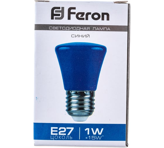 Светодиодная лампа FERON 1W 230V E27 синий, LB-372 25913
