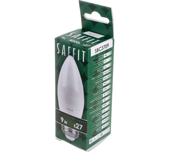 Светодиодная лампа SAFFIT 9W 230V E27 4000K, SBC3709 55129