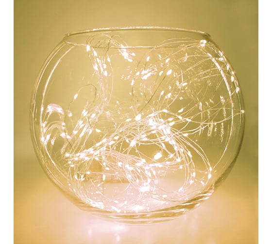 Гирлянда FERON CL53 на елку, 200 LED теплый белый, 10 веток 20 лампочек, 2м + 1м шнур, IP20 32985