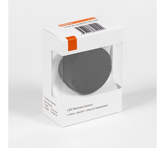 Пульт MAKSILED, 1 зона, ip20, пластик, 60x60x35мм ML-WS-WCT-CCT/RGB/DIM-2.4GHz-black