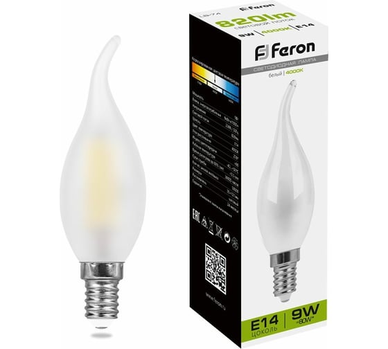 Светодиодная лампа FERON 9W 230V E14 4000K матовая, LB-74 25961 1