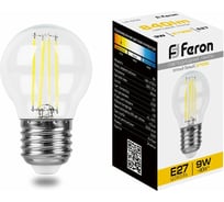 Светодиодная лампа FERON 9W 230V E27 2700K прозрачная, LB-509 38003