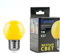 Светодиодная лампа FERON 1W 230V E27 желтый, LB-37 25879