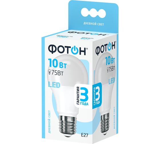 Светодиодная лампа ФОТОН LED A60 10W E27 4000K 22826