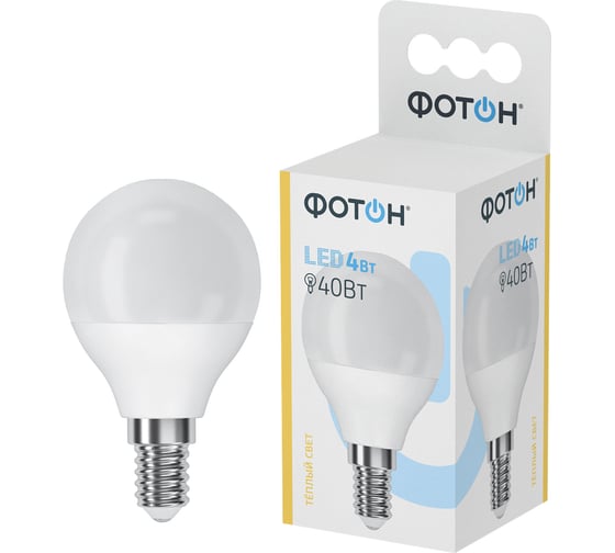 Светодиодная лампа ФОТОН LED P45 4W E14 3000K 22814 1