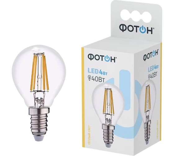 Светодиодная лампа ФОТОН LED FL P45 4W E14 3000K 23046