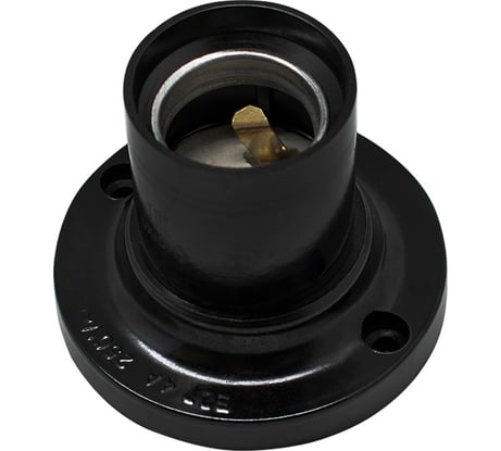 Патрон-стойка OXION Е27 черный прямой метал. резьба, пакет BH-005BK-E27