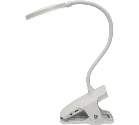 Настольный светодиодный светильник Uniel Ulm-d605 4w/3000-6000k/dim white «прищепка». сенсорный выключатель. диммер. белый. tm UL-00010742