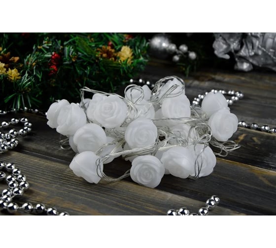 Гирлянда ТМ BIKSON 28 ламп, Розочки, LED, разноцвет, мигает, 4м артO0416-55 8\2155