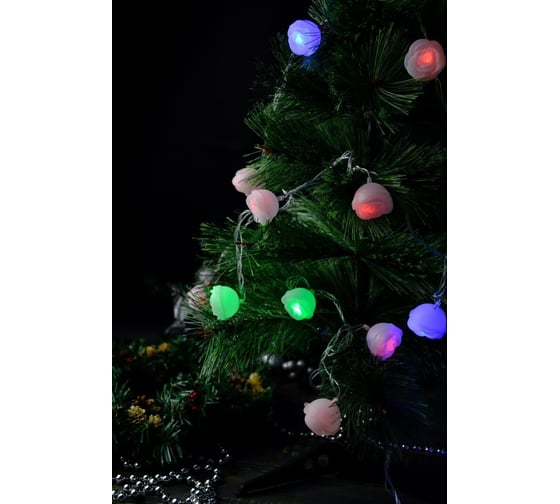 Гирлянда ТМ BIKSON 28 ламп, Розочки, LED, разноцвет, мигает, 4м артO0416-55 8\2155